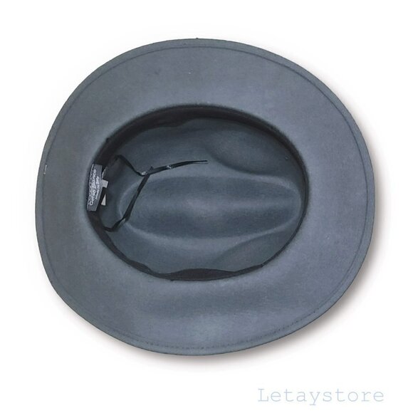 NWT CINTELLI & GALLUZZO Italy Wool Leather Trim Felt Fedora Hat